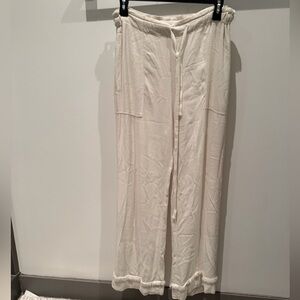 Raquel Allegra Ivory Textured Lounge Pants